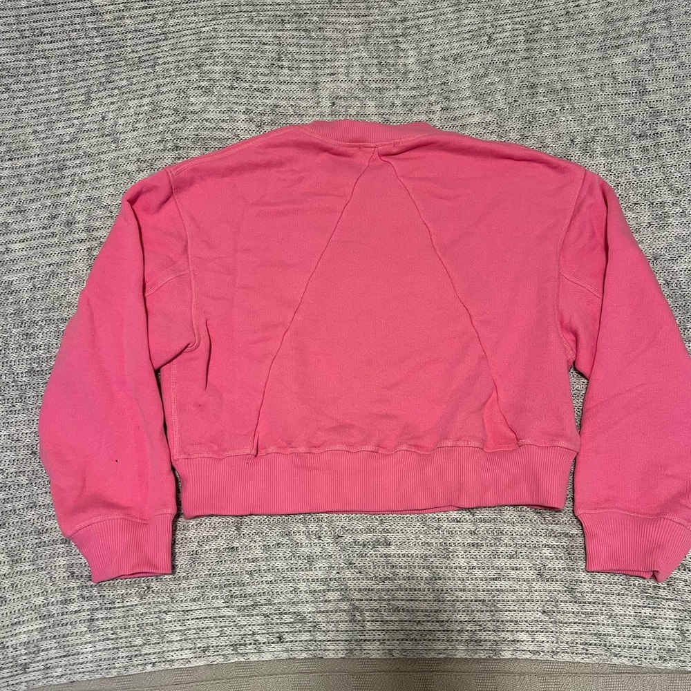 Rag and Bone Pink Cropped Sweatshirt - Picture 3 of 3